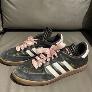 Adidas Samba Black Sneakers with Pink Accents